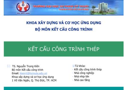 Bài giảng Kết cấu công trình thép - Nguyễn Trung Kiên