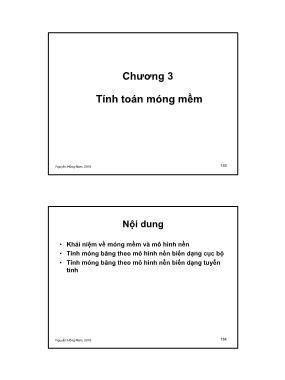 Bài giảng Nền móng - Chương 3: Tính toán móng mềm - Nguyễn Hồng Nam
