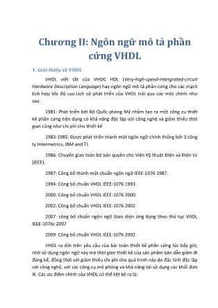 Giáo trình Thiết kế mạch logic số - Chương II: Ngôn ngữ mô tả phần cứng VHDL