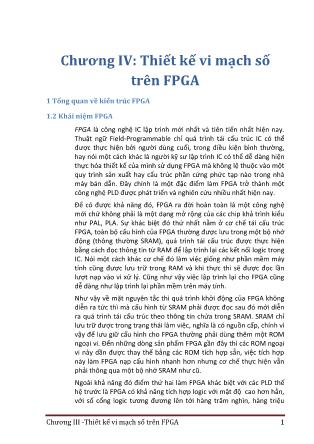 Giáo trình Thiết kế mạch logic số - Chương IV: Thiết kế vi mạch số trên FPGA