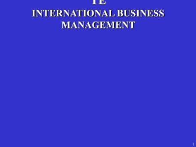 Bài giảng Quản trị kinh doanh quốc tế - Chương 1: Tổng quan về kinh doanh quốc tế