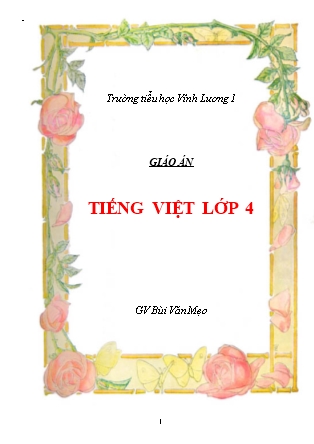 Giáo án Tiếng Việt Lớp 4 - Bùi Văn Mẹo