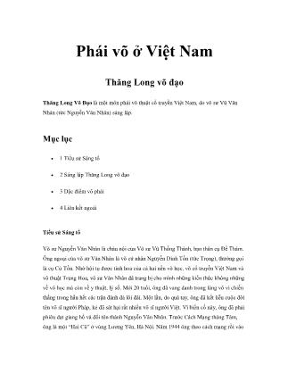 Phái võ ở Việt Nam - Thăng Long võ đạo