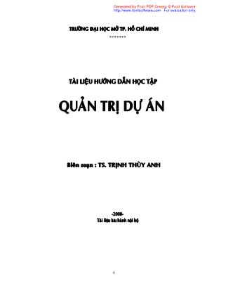 Quản trị dự án - Trịnh Thùy Anh