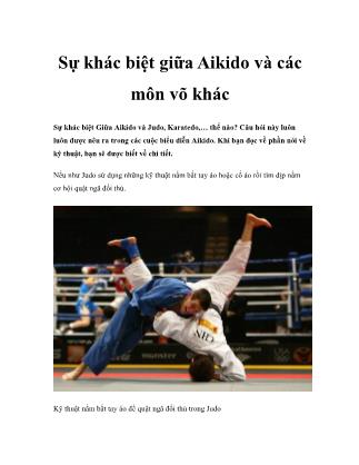 Sự khác biệt giữa Aikido và các môn võ khác