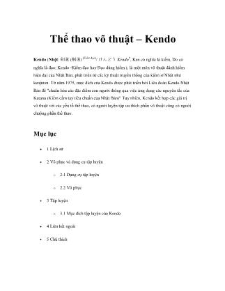 Thể thao võ thuật – Kendo