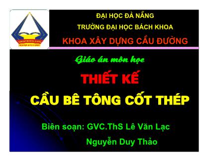 Bài giảng Cầu bê tông cốt thép - Nguyễn Duy Thảo