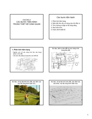 Bài giảng Kiến trúc cảnh quan - Chương 4: Các bước tiến hành trong thiết kế cảnh quan