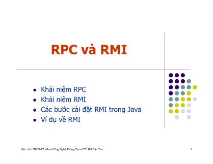 Bài giảng Lập trình mạng - Bài 5: RPC và RMI - Bùi Minh Quân
