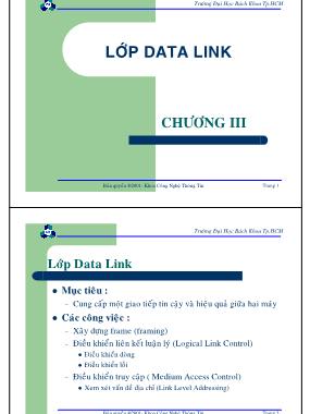Bài giảng Mạng máy tính - Chương 3: Lớp Data Link - Nguyễn Cao Đạt