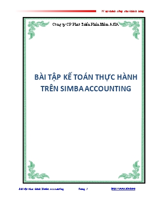 Bài tập Kế toán thực hành trên Simba Accounting