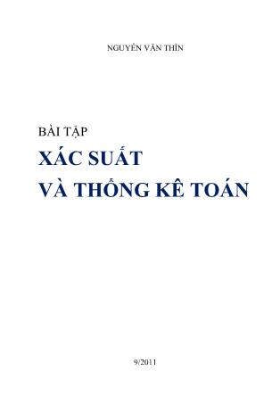 Bài tập xác suất và thống kê toán - Nguyễn Văn Thìn