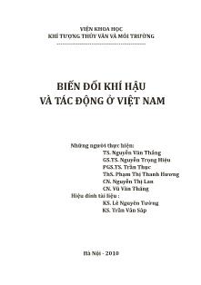 Biến đổi khí hậu và tác động ở Việt Nam - Nguyễn Văn Thắng