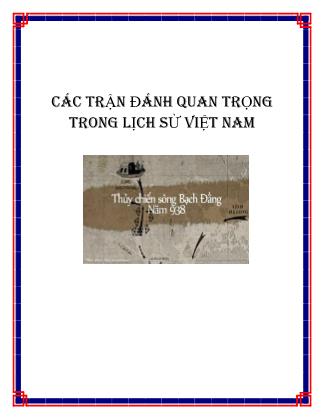 Các trận đánh quan trọng trong lịch sử Việt Nam
