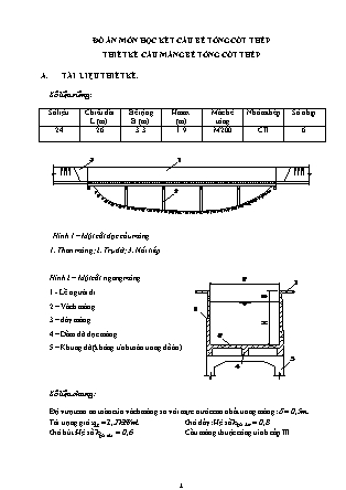 Đồ án môn Kết cấu bê tông cốt thép - Thiết kế cầu máng bê tông cốt thép