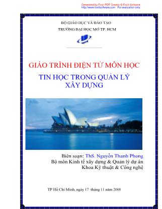 Giáo trình Tin học trong quản lý xây dựng - Nguyễn Thanh Phong