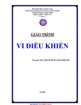 Giáo trình Vi điều khiển - Phạm Hùng Kim Khánh