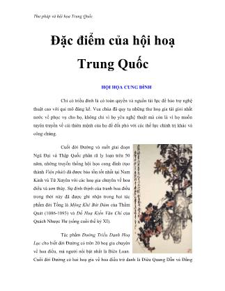 Thư pháp và hội họa Trung Quốc - Phần 3: Đặc điểm của hội hoạ Trung Quốc