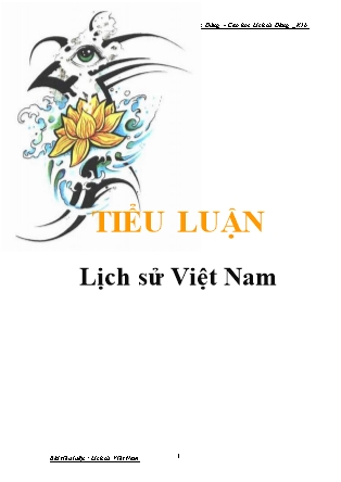 Tiểu luận Lịch sử Việt Nam - Lê Thanh Dung