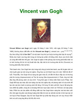 Tiểu sử danh họa Vincent van Gogh