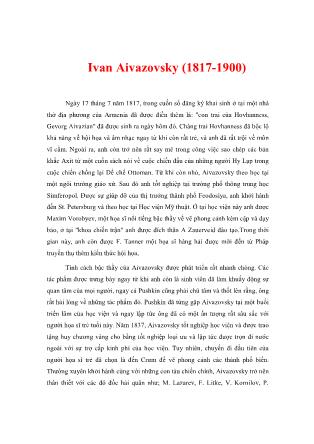 Tiểu sử Ivan Aivazovsky (1817-1900)