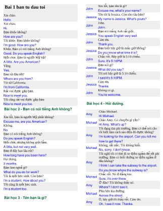 30 Bài giao tiếp Tiếng Anh thông dụng