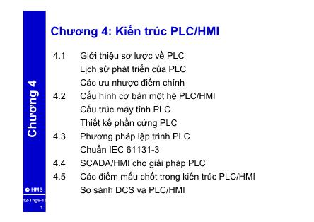 Bài giảng Các hệ PLC và DCS - Chương 4: Kiến trúc PLC/HMI