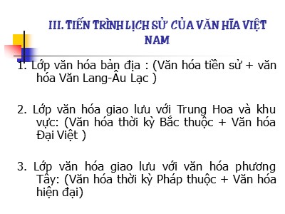 Bài giảng Cơ sở văn hóa Việt Nam - Bài 2: Tiến trình lịch sử của văn hóa Việt Nam