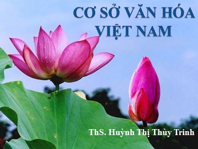 Bài giảng Cơ sở văn hóa Việt Nam - Chương I: Các khái niệm cơ bản về văn hóa và văn hóa học - Huỳnh Thị Thùy Trinh