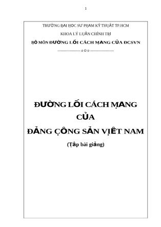 Bài giảng Đường lối cách mạng của Đảng cộng sản Việt Nam