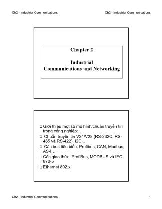 Bài giảng Hệ thống máy tính công nghiệp - Chương 2: Industrial Communications and Networking