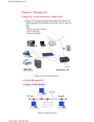 Bài giảng Lắp ráp, cài đặt, bảo trì máy tính - Chương 15: Nối mạng LAN