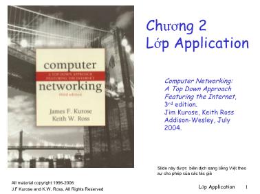 Bài giảng Mạng máy tính - Chương 2: Lớp Application
