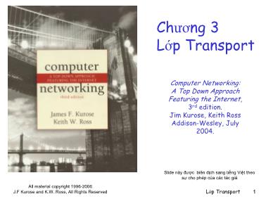 Bài giảng Mạng máy tính - Chương 3: Lớp Transport