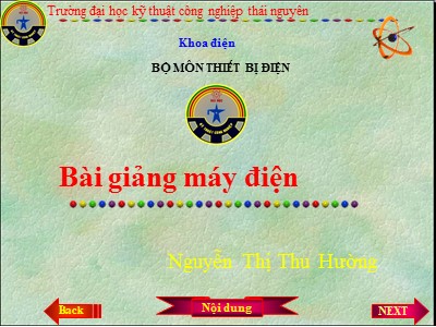 Bài giảng Máy điện - Nguyễn Thị Thu Hường