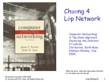 Bài giảng môn Mạng máy tính - Chương 4: Lớp Network