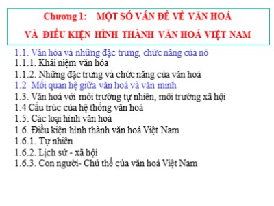 Bài giảng Văn hóa Việt Nam đại cương
