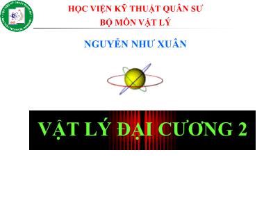 Bài giảng Vật lý đại cương 2 - Chương 11: Vật lý nguyên tử - Nguyễn Như Xuân