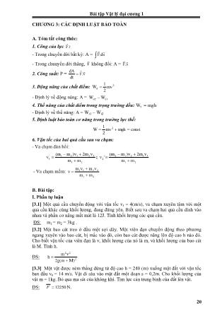 Bài tập Vật lý đại cương 1: Cơ - Nhiệt (Phần 2)