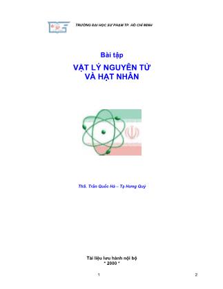 Bài tập Vật lý nguyên tử và hạt nhân - Trần Quốc Hà