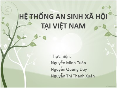 Bài thuyết trình Hệ thống an sinh xã hội tại Việt Nam