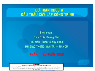 Dự án Xây dựng cơ bản và đầu thầu xây lắp công trình - Trần Quang Phú