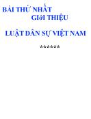 Giáo trình Luật dân sự - Bài 1: Giới thiệu luật dân sự Việt Nam