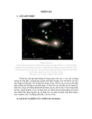 Lịch sử nghiên cứu thiên hà sơ khai