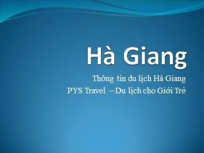 Thông tin du lịch Hà Giang