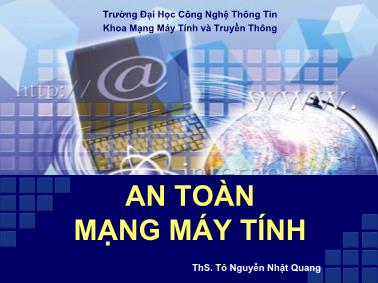 Bài giảng An toàn mạng máy tính - Bài 2b: Các phần mềm gây hại - Tô Nguyễn Nhật Quang