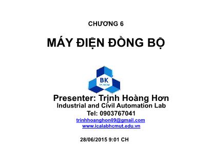 Bài giảng Biến đổi năng lượng đại cương - Chương 6: Máy điện đồng bộ - Trịnh Hoàng Hơn
