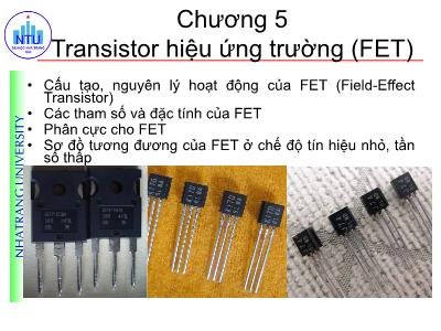 Bài giảng Cấu kiện điện tử - Chương 5: Transistor hiệu ứng trường (FET)