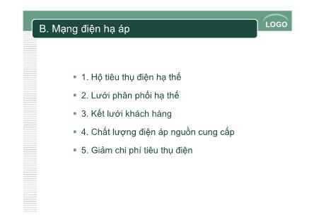 Bài giảng Chuẩn trong thiết kế và thi công các công trình điện - Chương III.b: Mạng điện hạ áp