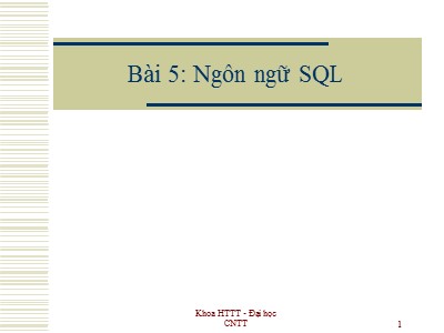 Bài giảng Cơ sở dữ liệu - Buổi 5